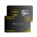 Carte de visite sans contact en PVC - GOLD-NOIR Dégradé