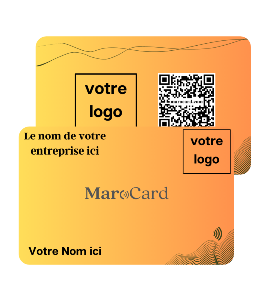 Carte De Visite Sans Contact En PVC - ORANGE Dégradé